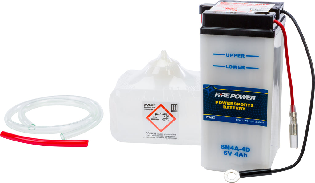 FIRE POWER BATTERY W/ACID 6N4A-4D 6V 6N4A-4D-atv motorcycle utv parts accessories gear helmets jackets gloves pantsAll Terrain Depot