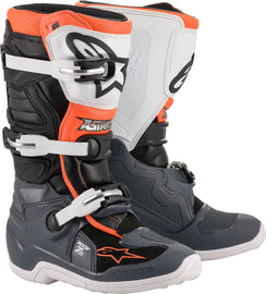 ALPINESTARS TECH 7S BOOTS BLK/GRY/WHT/FLUO ORG SZ 07 2015017-1124-07