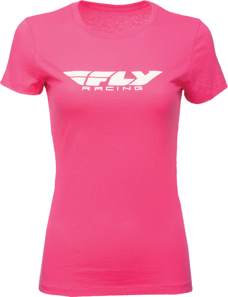 FLY RACING FLY WOMEN'S CORPORATE TEE RASPBERRY SM 356-0378S-atv motorcycle utv parts accessories gear helmets jackets gloves pantsAll Terrain Depot