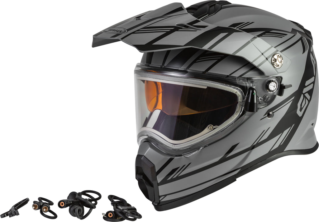 GMAX AT-21S EPIC SNOW HELMET W/ELEC SHIELD MATTE GREY/BLACK MD G4211505