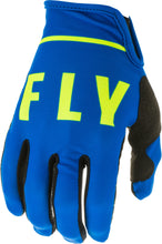 Load image into Gallery viewer, FLY RACING LITE GLOVES BLUE/BLACK/HI-VIS SZ 10 373-71010