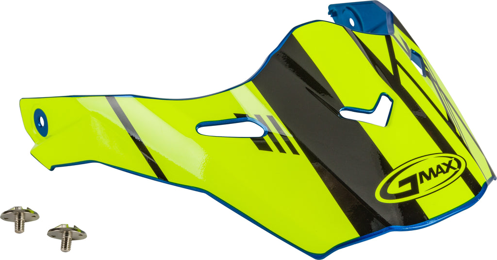 GMAX VISOR W/SCREWS EPIC BLUE/HI-VIS/BLACK AT-21S/Y G021073