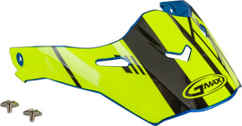 GMAX VISOR W/SCREWS EPIC BLUE/HI-VIS/BLACK AT-21S/Y G021073