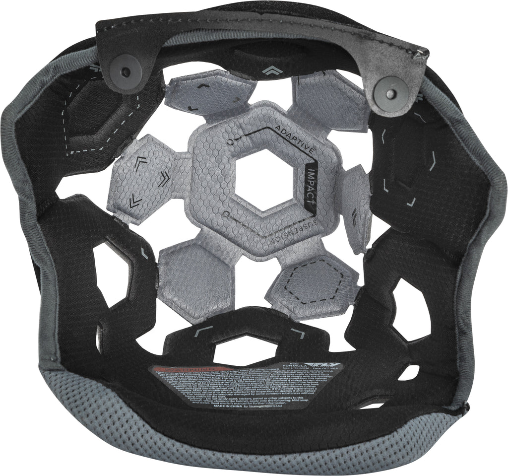 FLY RACING FORMULA HELMET LINER BLACK/COOL GREY YL 73-47220YL