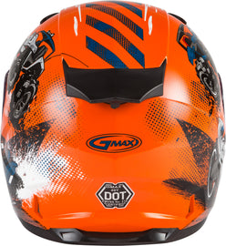 GMAX YOUTH GM-49Y BEASTS FULL-FACE HELMET ORANGE/BLUE/GREY YL G1498272