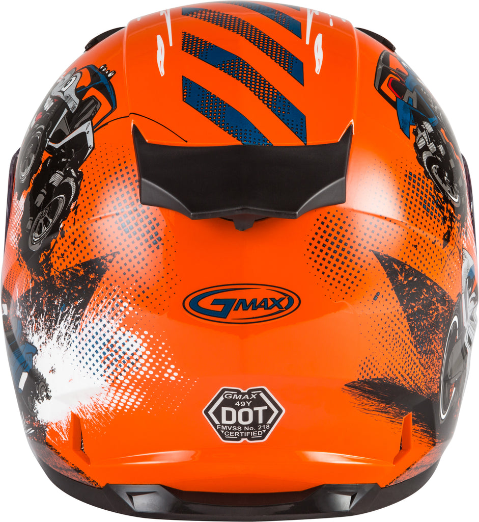 GMAX YOUTH GM-49Y BEASTS FULL-FACE HELMET ORANGE/BLUE/GREY YM G1498271