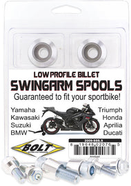 BOLT SWINGARM SPOOLS SILVER 2009-SSS.S