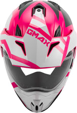 Load image into Gallery viewer, GMAX GM-11S TRAPPER SNOW HELMET W/ ELEC SHIELD PINK/WHITE/GREY XS G4112403