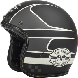 FLY RACING .38 WRENCH HELMET BLACK/VINTAGE WHITE XS 73-8238-4
