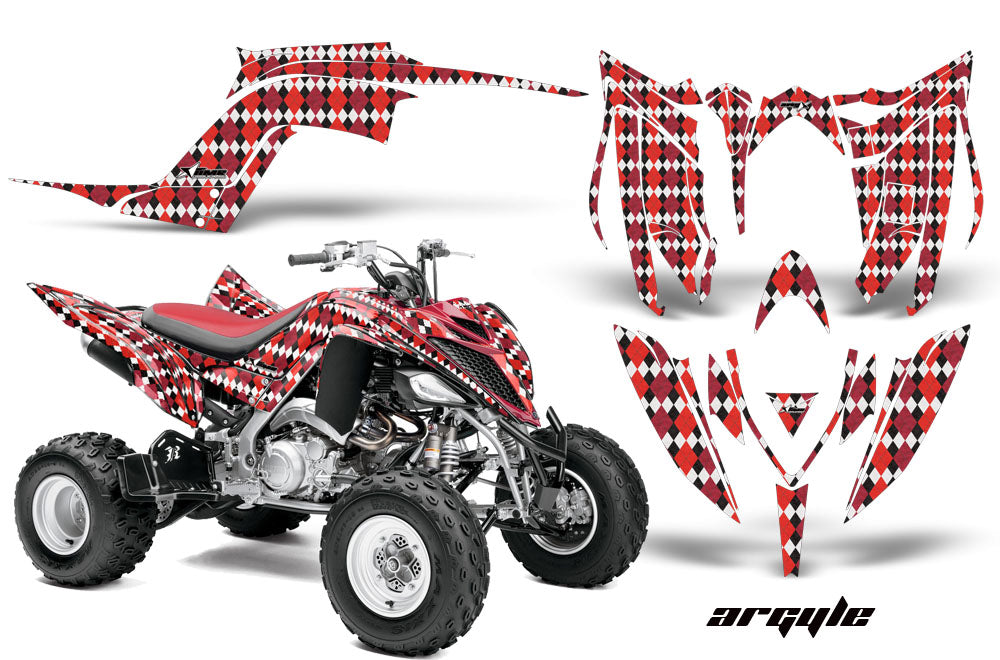 ATV Graphics Kit Decal Sticker Wrap For Yamaha Raptor 700R 2013-2018 ARGYLE RED-atv motorcycle utv parts accessories gear helmets jackets gloves pantsAll Terrain Depot