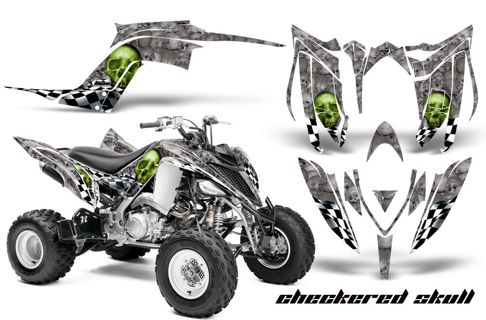 ATV Graphics Kit Decal Sticker Wrap For Yamaha Raptor 700R 2013-2018 CHECKERED GREEN-atv motorcycle utv parts accessories gear helmets jackets gloves pantsAll Terrain Depot