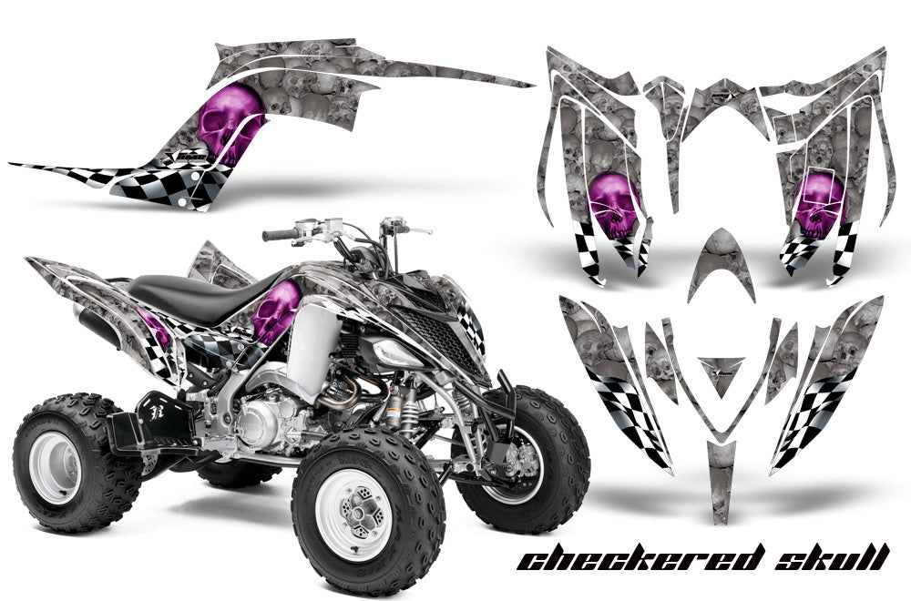 ATV Graphics Kit Decal Sticker Wrap For Yamaha Raptor 700R 2013-2018 CHECKERED PURPLE-atv motorcycle utv parts accessories gear helmets jackets gloves pantsAll Terrain Depot