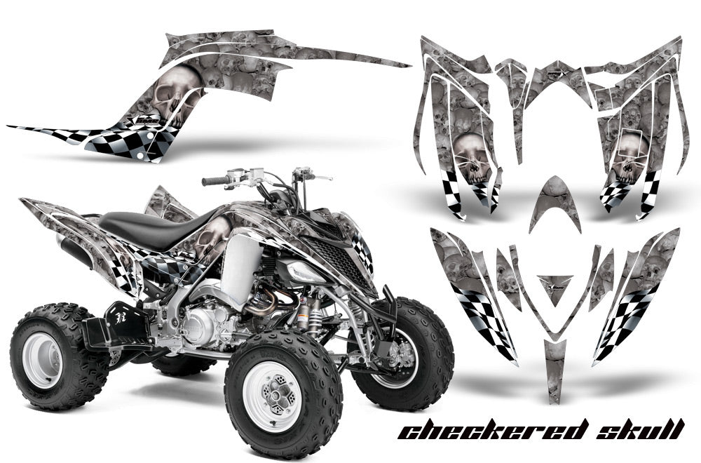 ATV Graphics Kit Decal Sticker Wrap For Yamaha Raptor 700R 2013-2018 CHECKERED SILVER-atv motorcycle utv parts accessories gear helmets jackets gloves pantsAll Terrain Depot