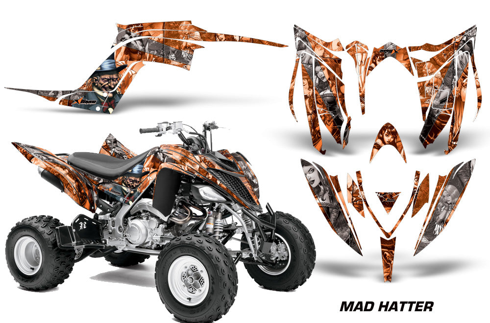 ATV Graphics Kit Decal Sticker Wrap For Yamaha Raptor 700R 2013-2018 HATTER SILVER ORANGE-atv motorcycle utv parts accessories gear helmets jackets gloves pantsAll Terrain Depot