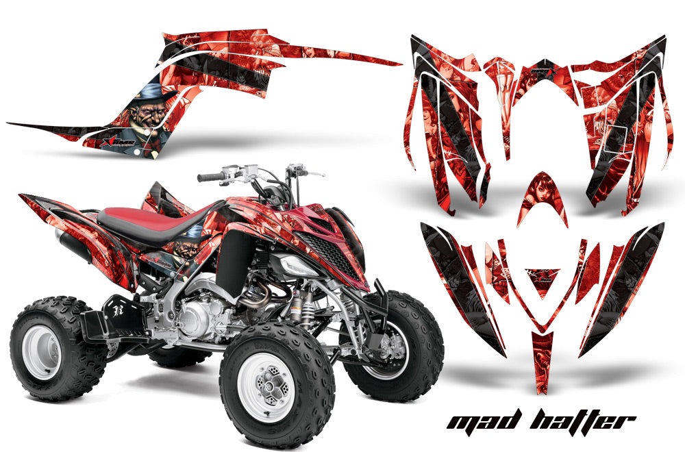 ATV Graphics Kit Decal Sticker Wrap For Yamaha Raptor 700R 2013-2018 HATTER BLACK RED-atv motorcycle utv parts accessories gear helmets jackets gloves pantsAll Terrain Depot