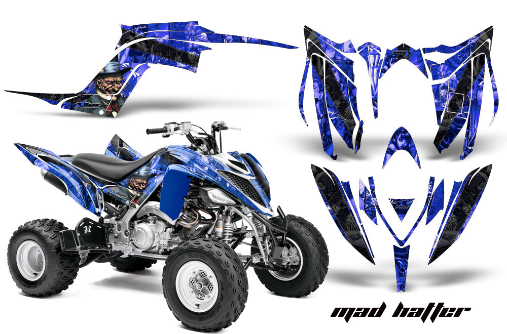 ATV Graphics Kit Decal Sticker Wrap For Yamaha Raptor 700R 2013-2018 HATTER BLACK BLUE-atv motorcycle utv parts accessories gear helmets jackets gloves pantsAll Terrain Depot