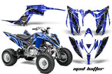ATV Graphics Kit Decal Sticker Wrap For Yamaha Raptor 700R 2013-2018 HATTER BLACK BLUE