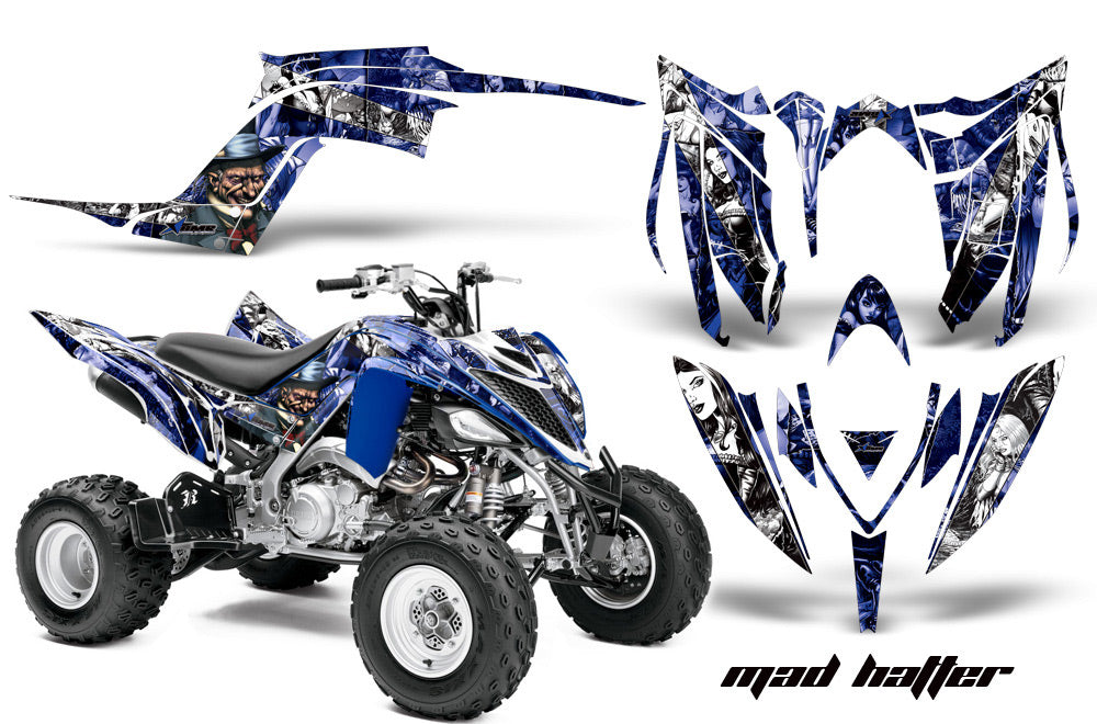 ATV Graphics Kit Decal Sticker Wrap For Yamaha Raptor 700R 2013-2018 HATTER WHITE BLUE-atv motorcycle utv parts accessories gear helmets jackets gloves pantsAll Terrain Depot