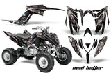 ATV Graphics Kit Decal Sticker Wrap For Yamaha Raptor 700R 2013-2018 HATTER SILVER BLACK