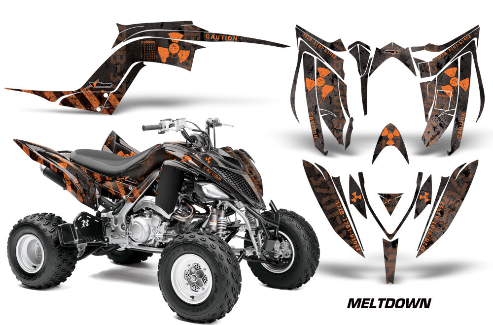 ATV Graphics Kit Decal Sticker Wrap For Yamaha Raptor 700R 2013-2018 MELTDOWN ORANGE BLACK-atv motorcycle utv parts accessories gear helmets jackets gloves pantsAll Terrain Depot