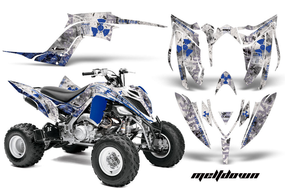 ATV Graphics Kit Decal Sticker Wrap For Yamaha Raptor 700R 2013-2018 MELTDOWN BLUE WHITE-atv motorcycle utv parts accessories gear helmets jackets gloves pantsAll Terrain Depot