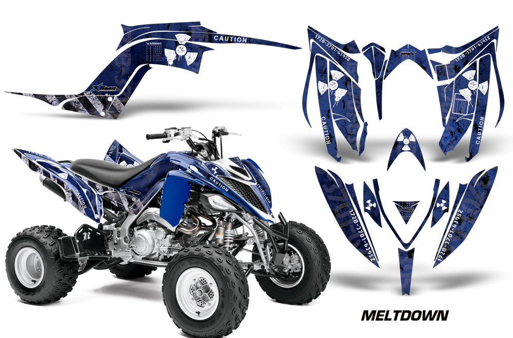 ATV Graphics Kit Decal Sticker Wrap For Yamaha Raptor 700R 2013-2018 MELTDOWN WHITE BLUE-atv motorcycle utv parts accessories gear helmets jackets gloves pantsAll Terrain Depot