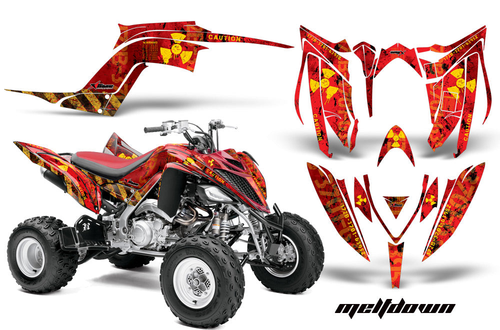 ATV Graphics Kit Decal Sticker Wrap For Yamaha Raptor 700R 2013-2018 MELTDOWN YELLOW RED-atv motorcycle utv parts accessories gear helmets jackets gloves pantsAll Terrain Depot