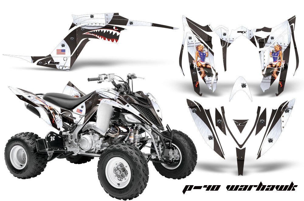 ATV Graphics Kit Decal Sticker Wrap For Yamaha Raptor 700R 2013-2018 WARHAWK WHITE-atv motorcycle utv parts accessories gear helmets jackets gloves pantsAll Terrain Depot