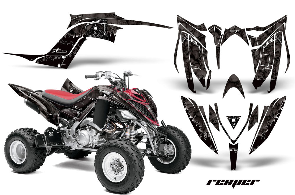 ATV Graphics Kit Decal Sticker Wrap For Yamaha Raptor 700R 2013-2018 REAPER BLACK-atv motorcycle utv parts accessories gear helmets jackets gloves pantsAll Terrain Depot