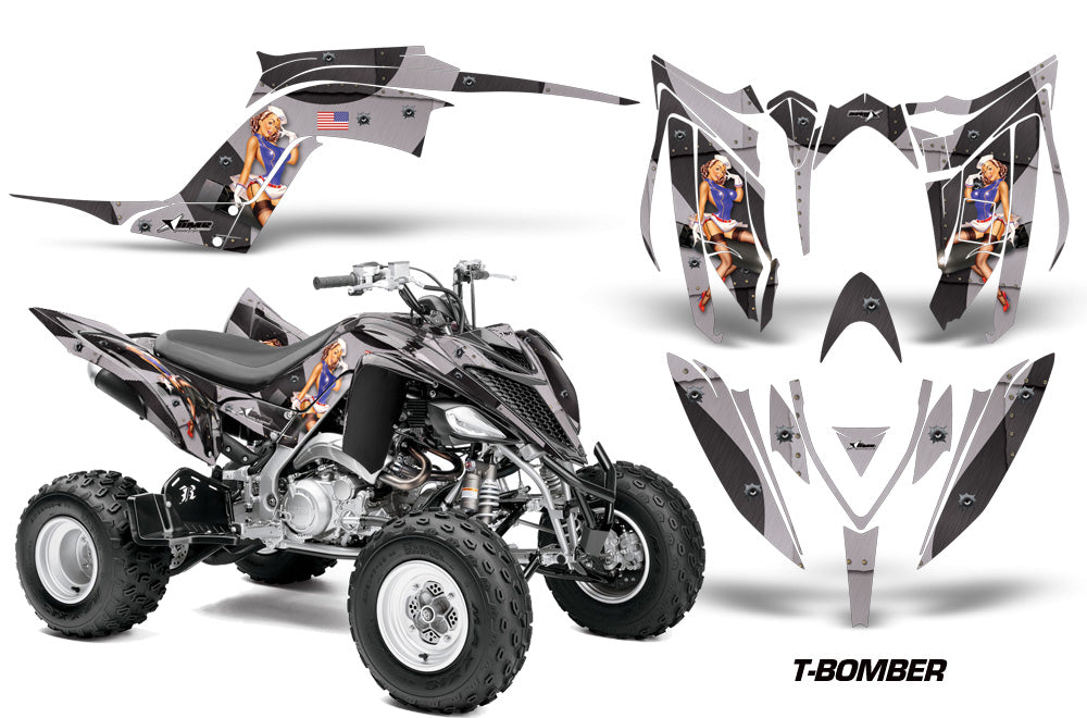 ATV Graphics Kit Decal Sticker Wrap For Yamaha Raptor 700R 2013-2018 TBOMBER BLACK-atv motorcycle utv parts accessories gear helmets jackets gloves pantsAll Terrain Depot