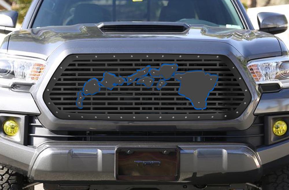 1 Piece Steel Grille for Toyota Tacoma 2016-2017 - HAWAII WITH ACRYLIC UNDERLAY-atv motorcycle utv parts accessories gear helmets jackets gloves pantsAll Terrain Depot