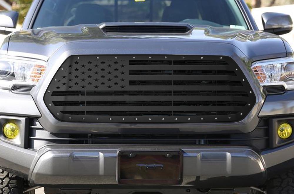 1 Piece Steel Grille for Toyota Tacoma 2016-2017 - AMERICAN FLAG-atv motorcycle utv parts accessories gear helmets jackets gloves pantsAll Terrain Depot
