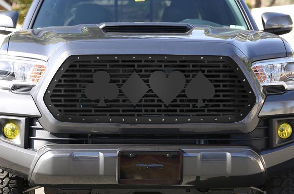 1 Piece Steel Grille for Toyota Tacoma 2016-2017 - SUIT OF CARDS-atv motorcycle utv parts accessories gear helmets jackets gloves pantsAll Terrain Depot