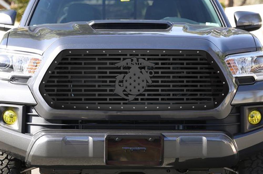 1 Piece Steel Grille for Toyota Tacoma 2016-2017 - USMC-atv motorcycle utv parts accessories gear helmets jackets gloves pantsAll Terrain Depot