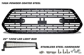 1 Piece Steel Grille for Toyota Tacoma 2016-2017 BRICKS WITH LED LIGHT BAR-atv motorcycle utv parts accessories gear helmets jackets gloves pantsAll Terrain Depot