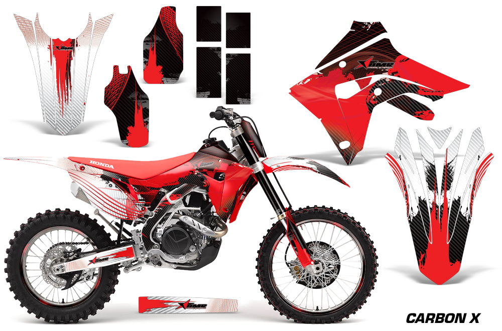 Graphics Decal Sticker Wrap + # Plates For Honda CRF450R CRF450RX 2017+ CARBONX RED-atv motorcycle utv parts accessories gear helmets jackets gloves pantsAll Terrain Depot