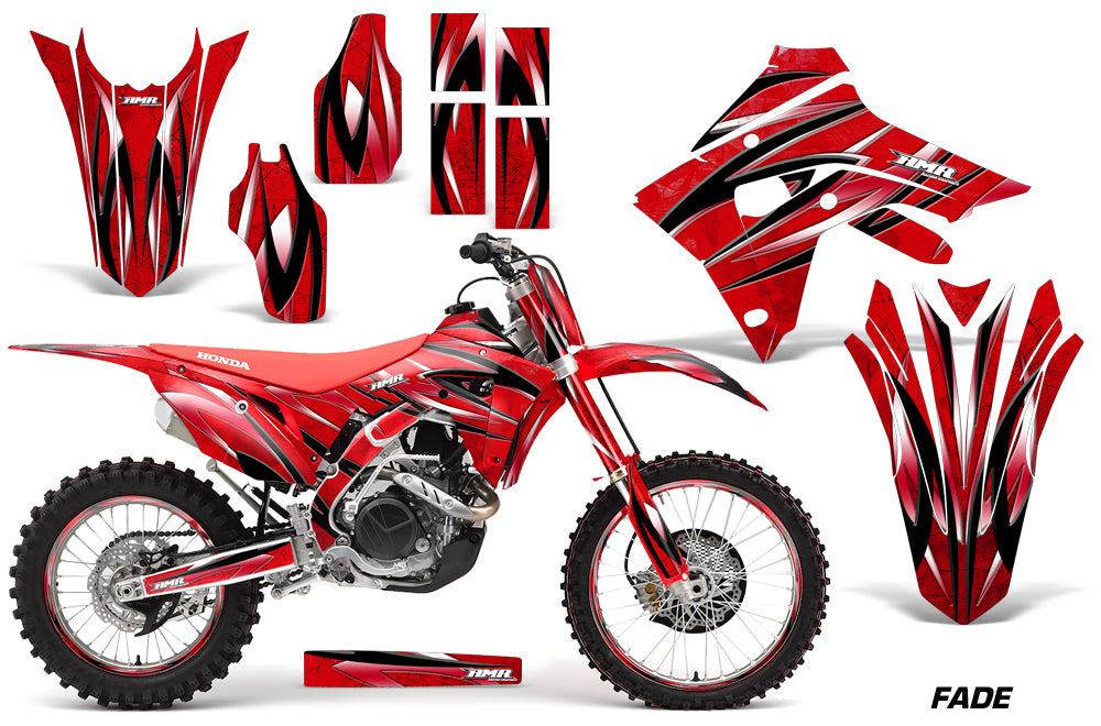 Graphics Decal Sticker Wrap + # Plates For Honda CRF450R CRF450RX 2017+ FADE RED-atv motorcycle utv parts accessories gear helmets jackets gloves pantsAll Terrain Depot