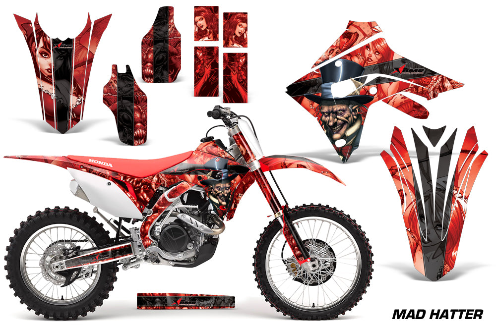 Dirt Bike Graphics Decal Sticker Wrap For Honda CRF450R CRF450RX 2017+ HATTER BLACK RED-atv motorcycle utv parts accessories gear helmets jackets gloves pantsAll Terrain Depot
