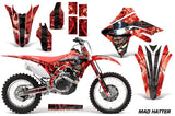 Dirt Bike Graphics Decal Sticker Wrap For Honda CRF450R CRF450RX 2017+ HATTER BLACK RED