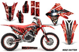 Graphics Decal Sticker Wrap + # Plates For Honda CRF450R CRF450RX 2017+ HATTER BLACK RED
