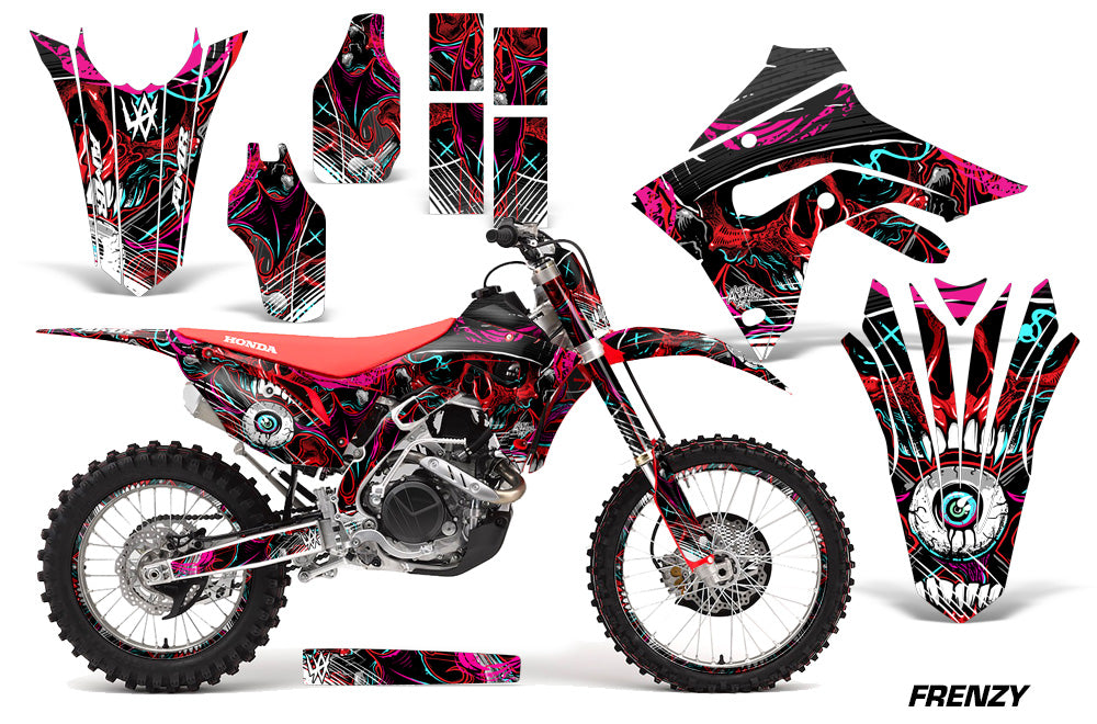 Graphics Decal Sticker Wrap + # Plates For Honda CRF450R CRF450RX 2017+ FRENZY RED-atv motorcycle utv parts accessories gear helmets jackets gloves pantsAll Terrain Depot