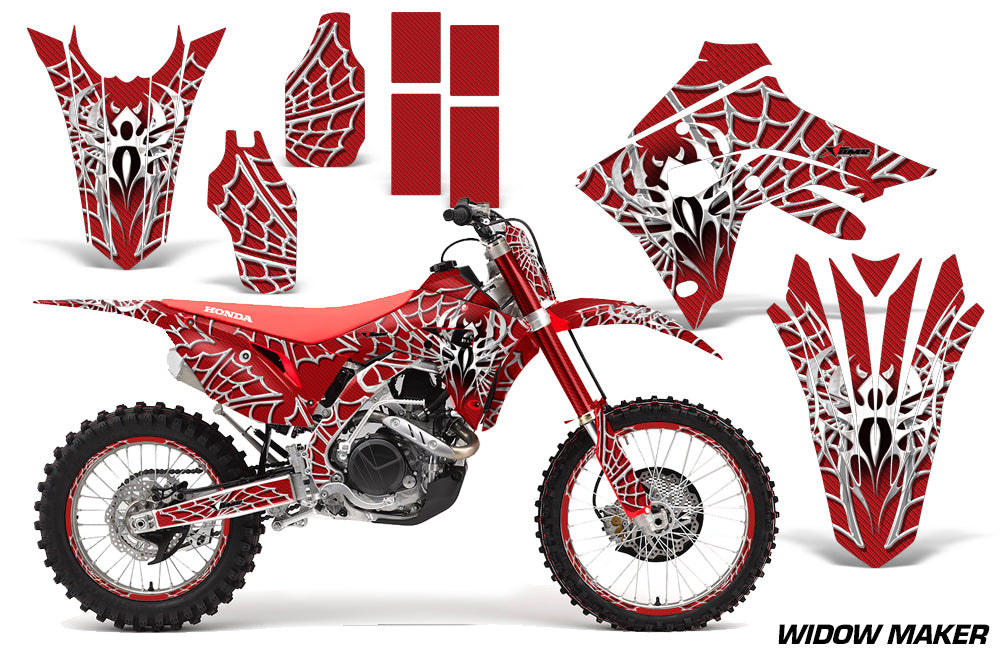 Graphics Decal Sticker Wrap + # Plates For Honda CRF450R CRF450RX 2017+ WIDOW WHITE RED-atv motorcycle utv parts accessories gear helmets jackets gloves pantsAll Terrain Depot