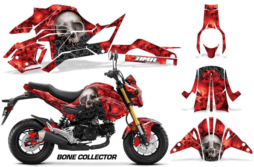Street Bike Decal Graphic Kit Sticker Wrap For Honda GROM125 2017-2018 BONES RED-atv motorcycle utv parts accessories gear helmets jackets gloves pantsAll Terrain Depot
