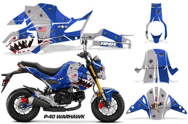 Street Bike Decal Graphic Kit Sticker Wrap For Honda GROM125 2017-2018 WARHAWK BLUE-atv motorcycle utv parts accessories gear helmets jackets gloves pantsAll Terrain Depot