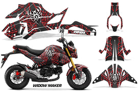 Street Bike Decal Graphic Kit Sticker Wrap For Honda GROM125 2017-2018 WIDOW RED BLACK-atv motorcycle utv parts accessories gear helmets jackets gloves pantsAll Terrain Depot