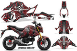 Street Bike Decal Graphic Kit Sticker Wrap For Honda GROM125 2017-2018 WIDOW RED BLACK