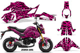Street Bike Decal Graphic Kit Sticker Wrap For Honda GROM125 2017-2018 ZEBRA PINK BLACK