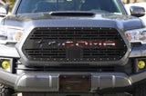 1 Piece Steel Pro Style Grille for Toyota Tacoma 2018-2021 - TACOMA V2 with AMERICAN FLAG UNDERLAY