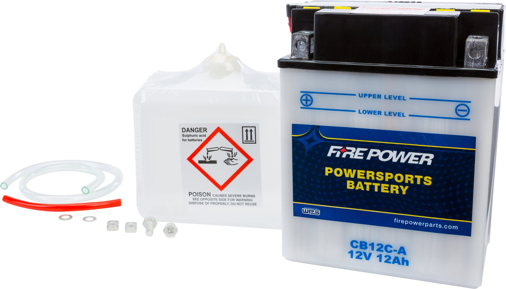 FIRE POWER BATTERY W/ACID CB12C-A 12V HEAVY DUTY CB12C-A-atv motorcycle utv parts accessories gear helmets jackets gloves pantsAll Terrain Depot