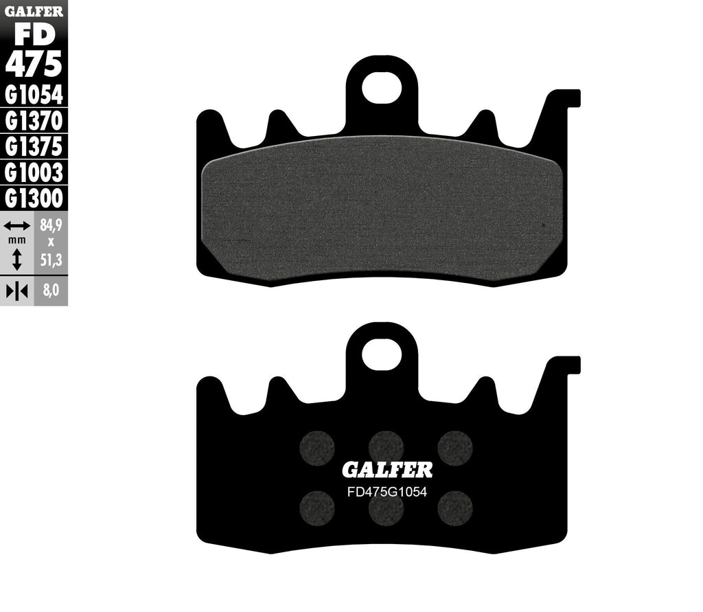 GALFER BRAKE PADS SEMI METALLIC FD475G1054 FD475G1054